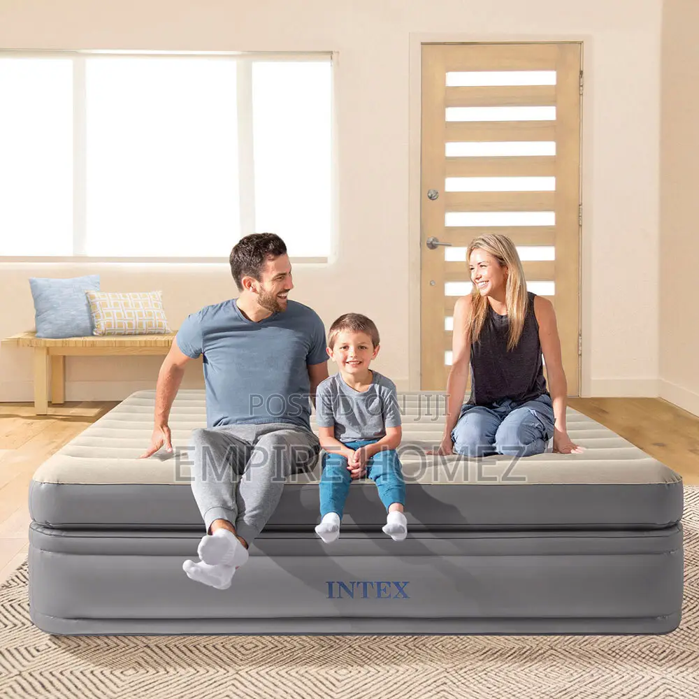 Single High Inflatable Mattress for 1 Person [Cream Colour]
