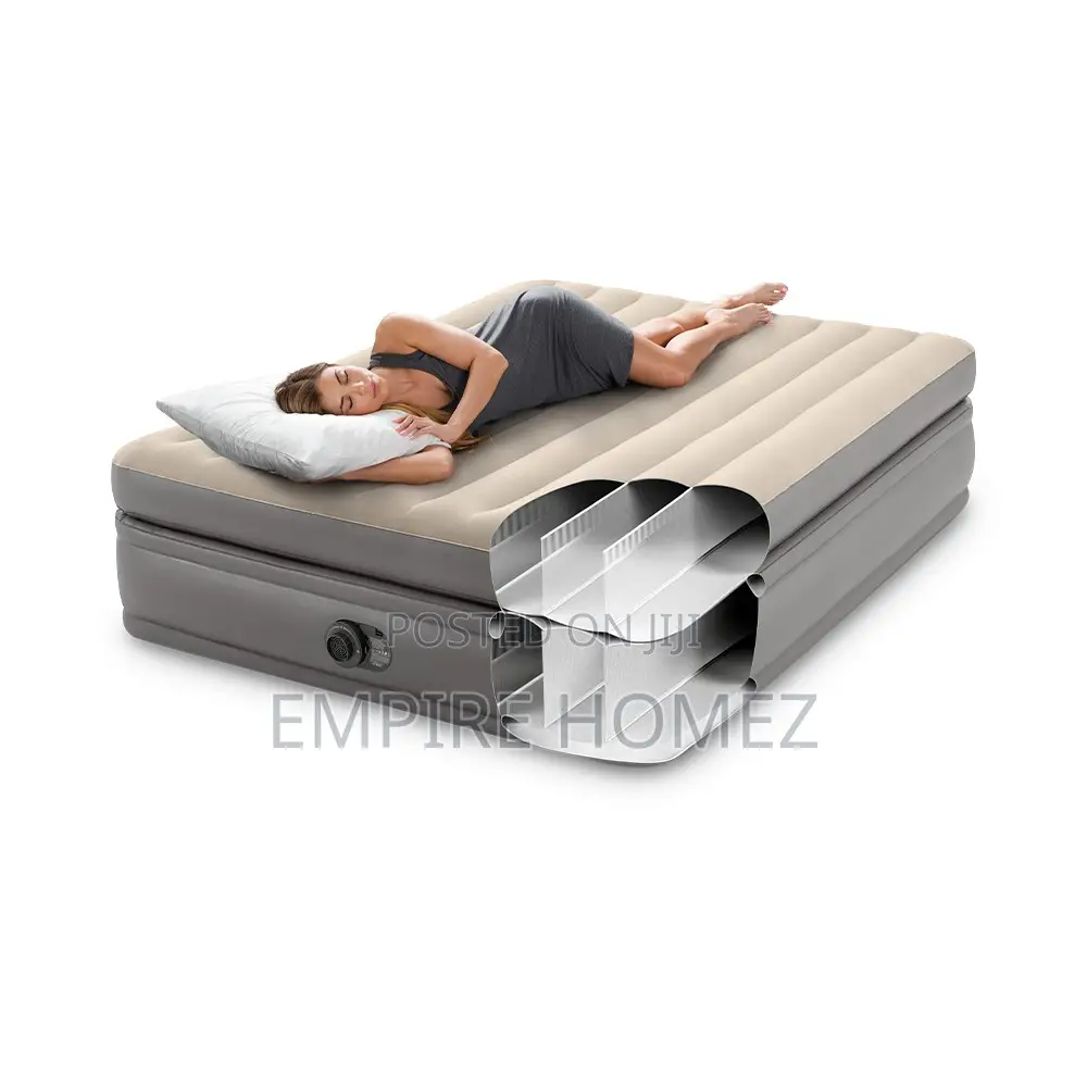Single High Inflatable Mattress for 1 Person [Cream Colour]