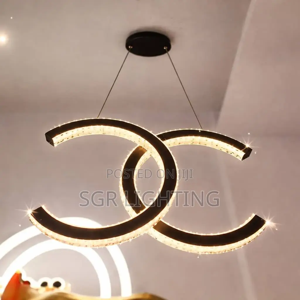 Circular Crystal Lamp Modern Led Pendant Light for Living Dining Room