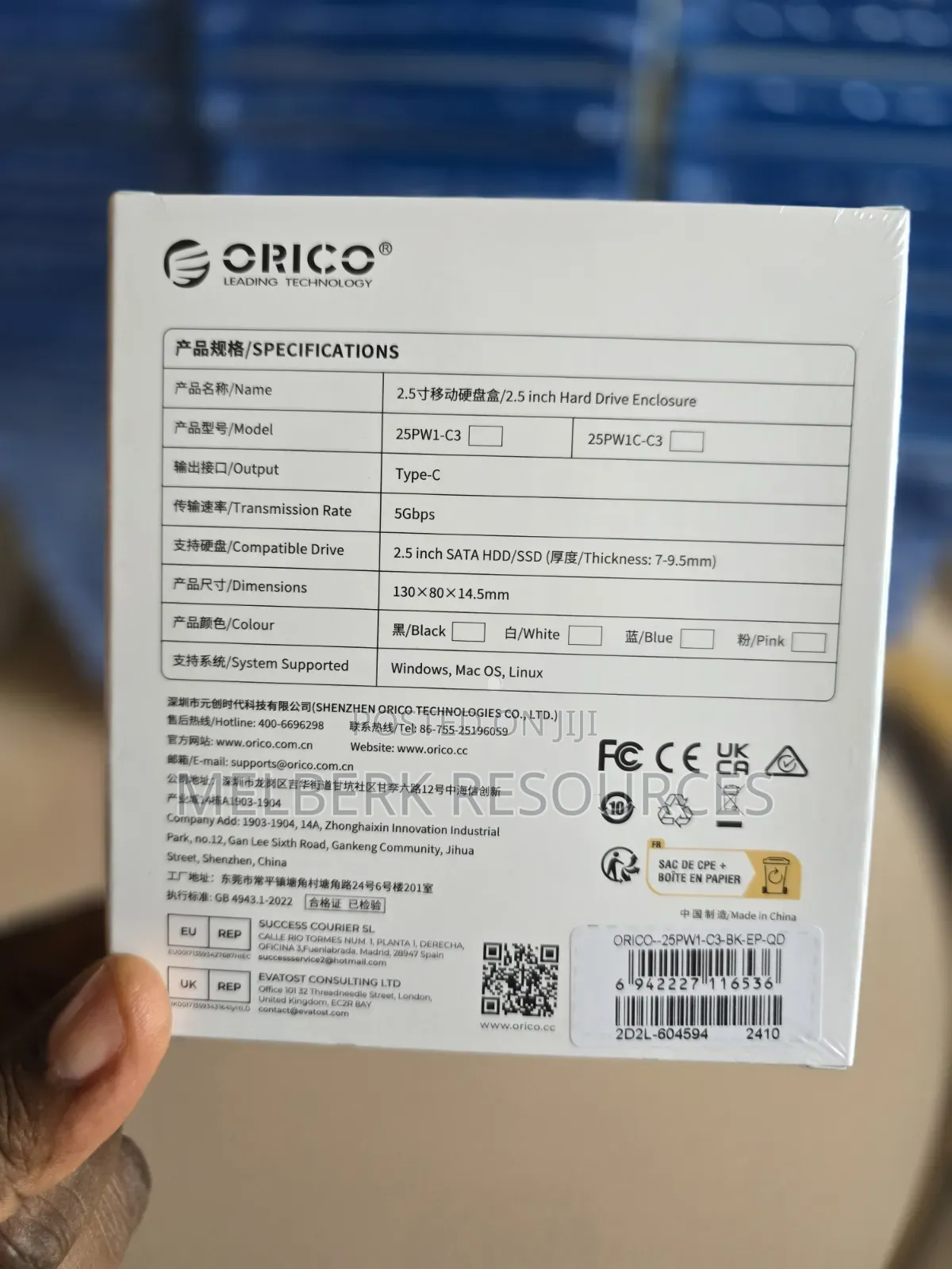 Orico 2.5 Inch HDD Enclosure With Type C Connector