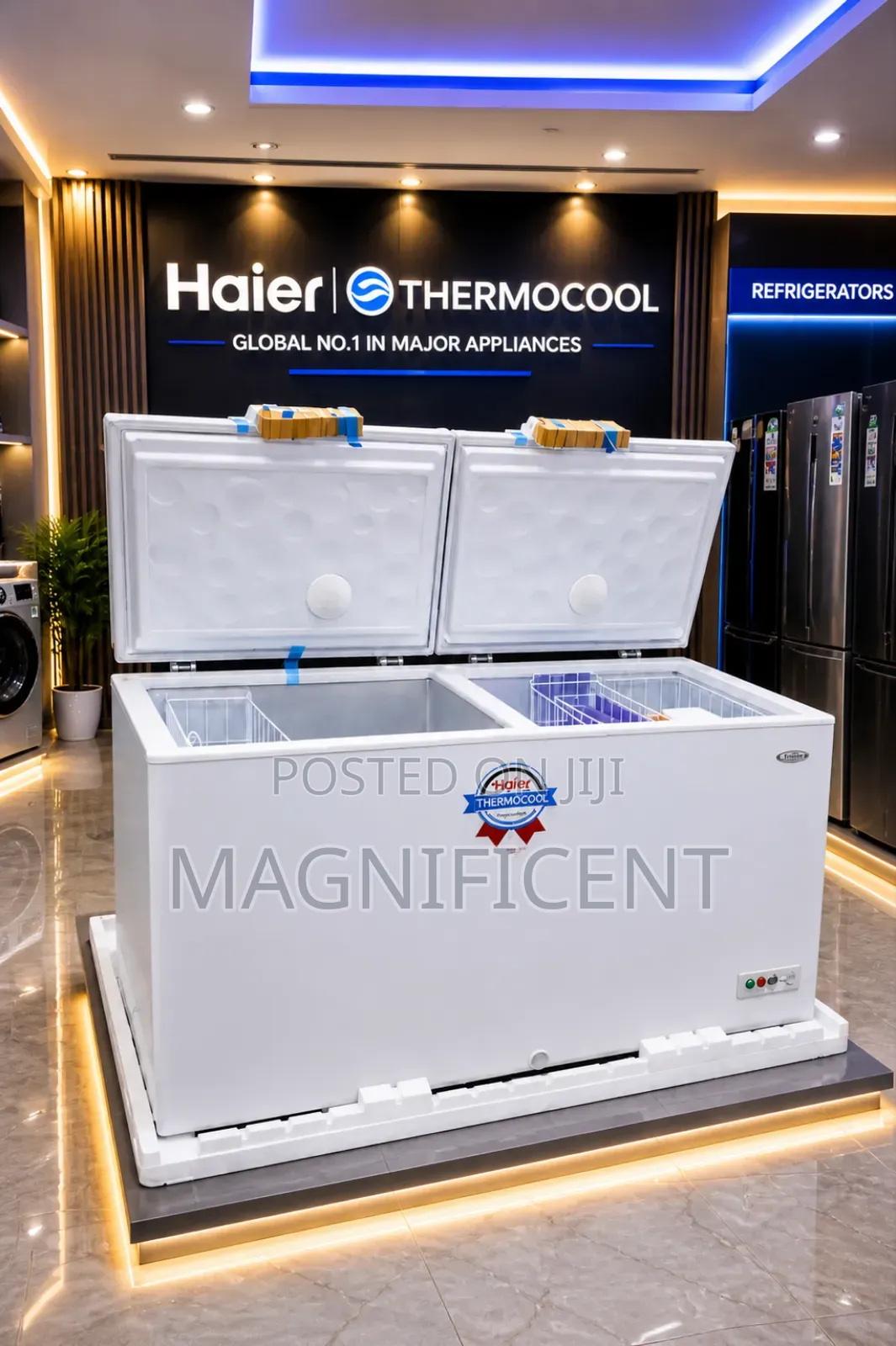 Haier Thermocool 719l Double Door Chest Freezer Super Fast Cooling,