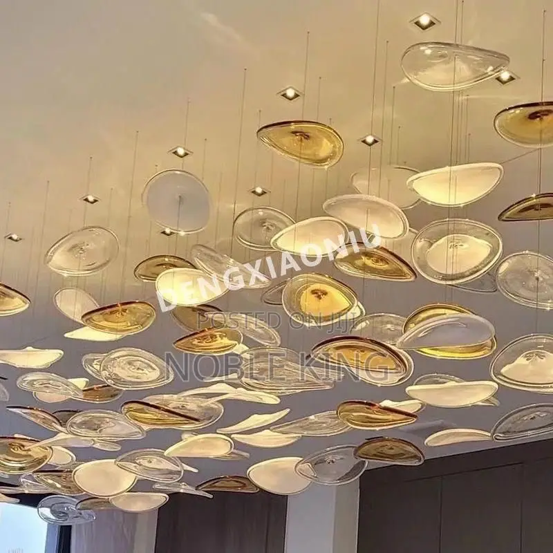 Luxury Glass Ceiling Chandelier Disc Design for Lobby Living Room