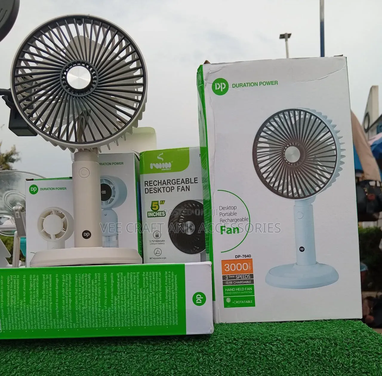 Dp-7640 3000mah Desktop Portable Rechargeable Fan