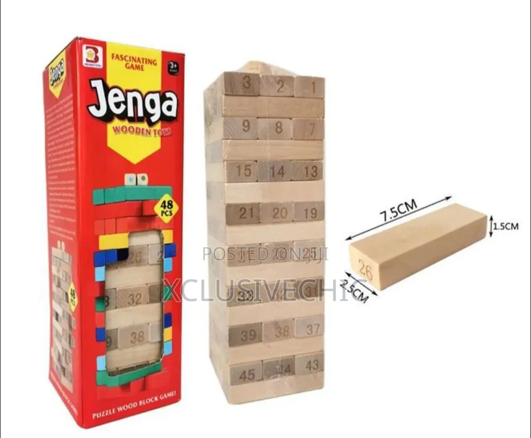 48pcs Jenga Branded Wooden Block Stacking Games
