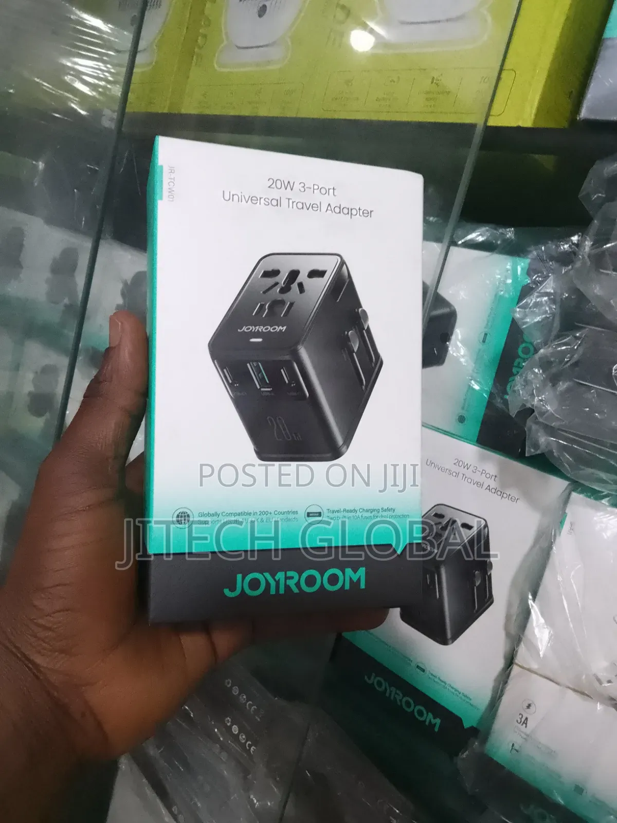 Joyroom 20w Universal Travel Adapter 2 Usb-C + Ubs-a Gan Charger -