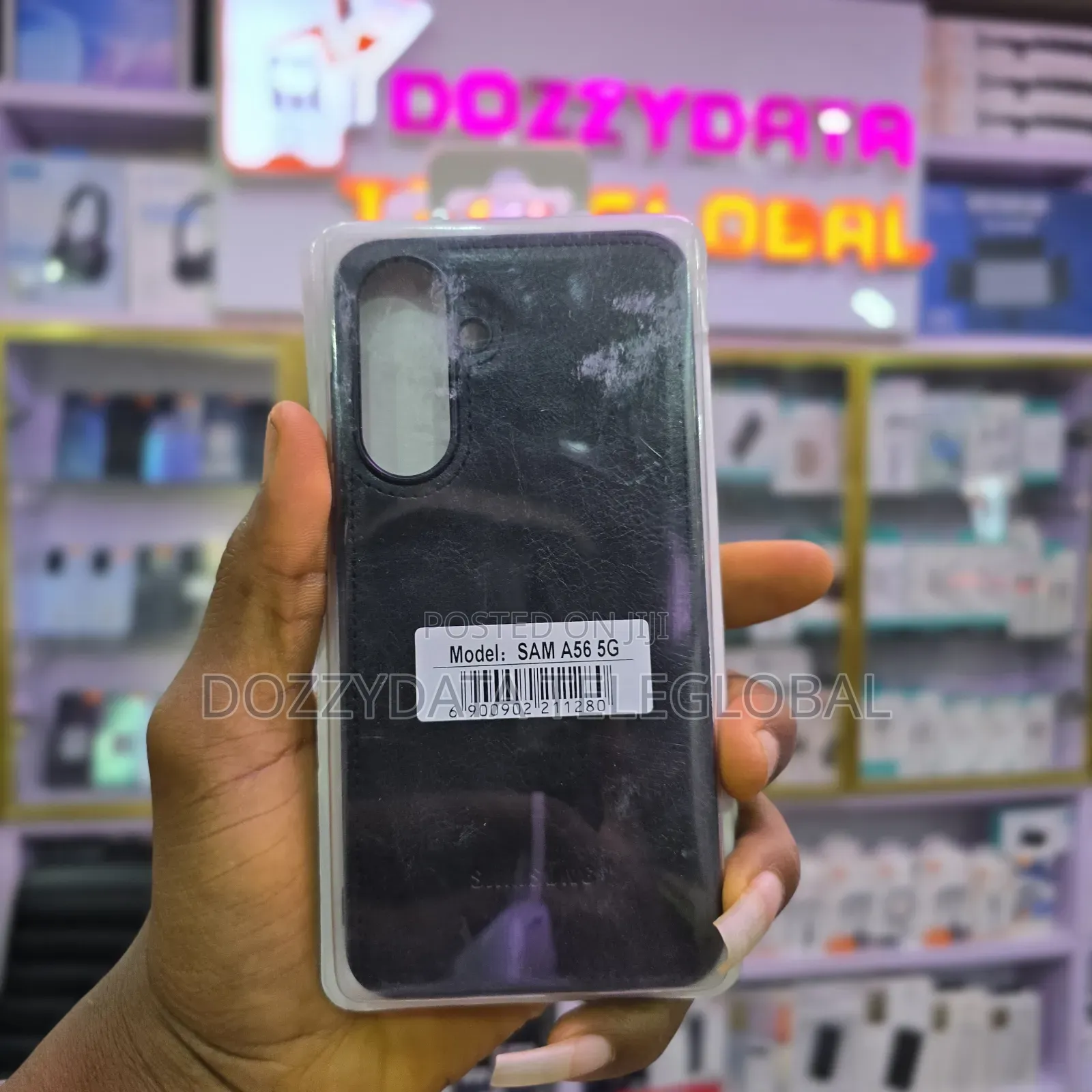 Samsung A56 Black Real Leather Luxury Case