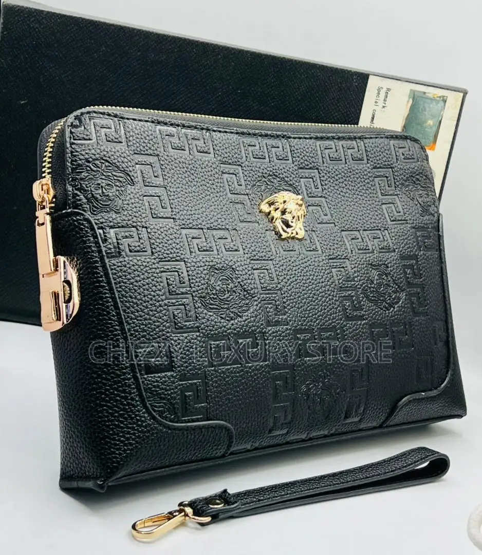 Versace Quality Luxury Men Genuine Leather Purse