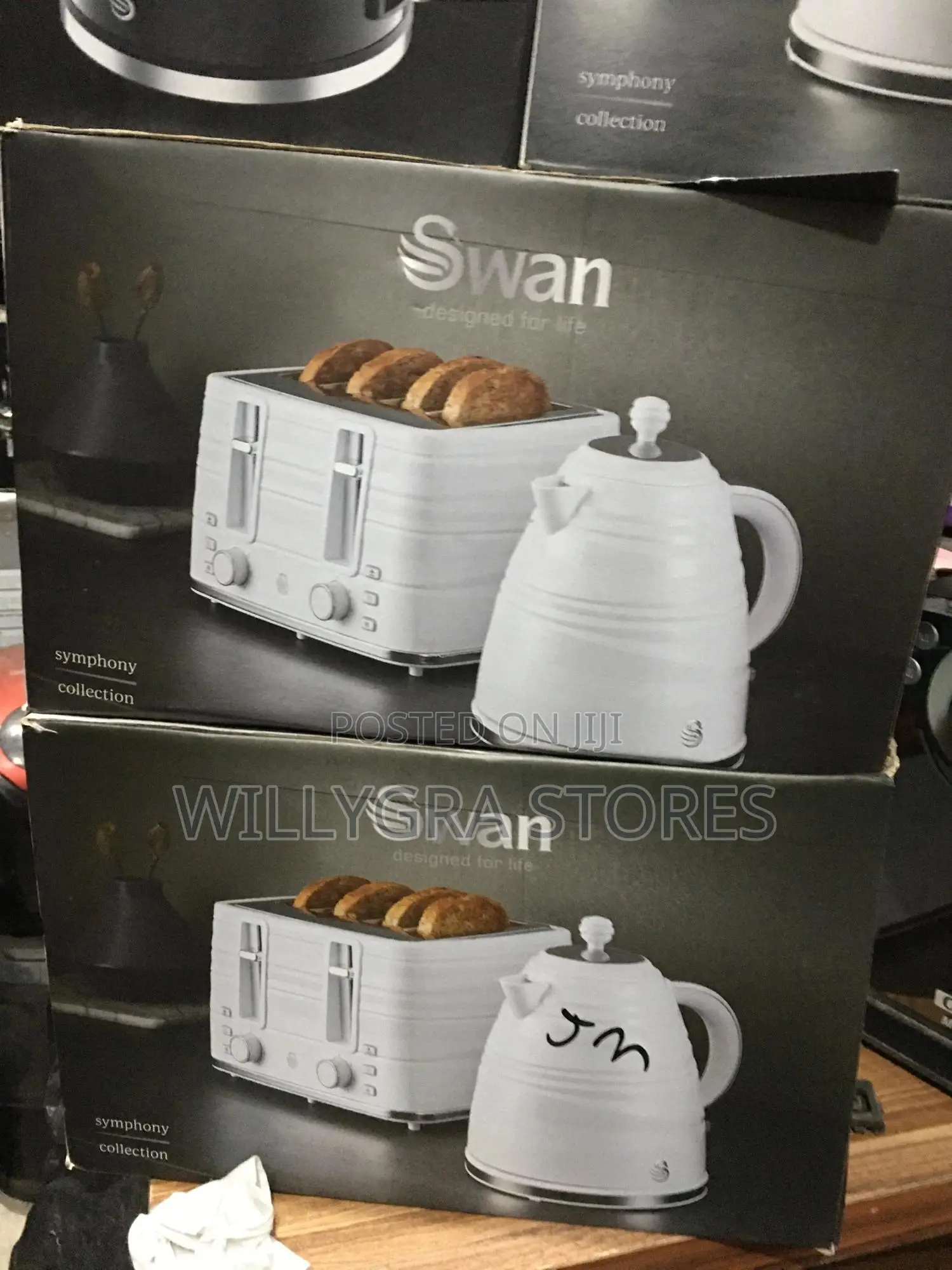 Swan Exquisite 4 Face Pop Up Toaster Jug Symphony Collection