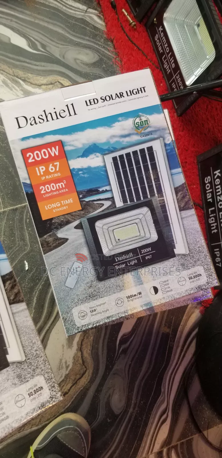 Dashiell 200w Solar Street Flood Light.