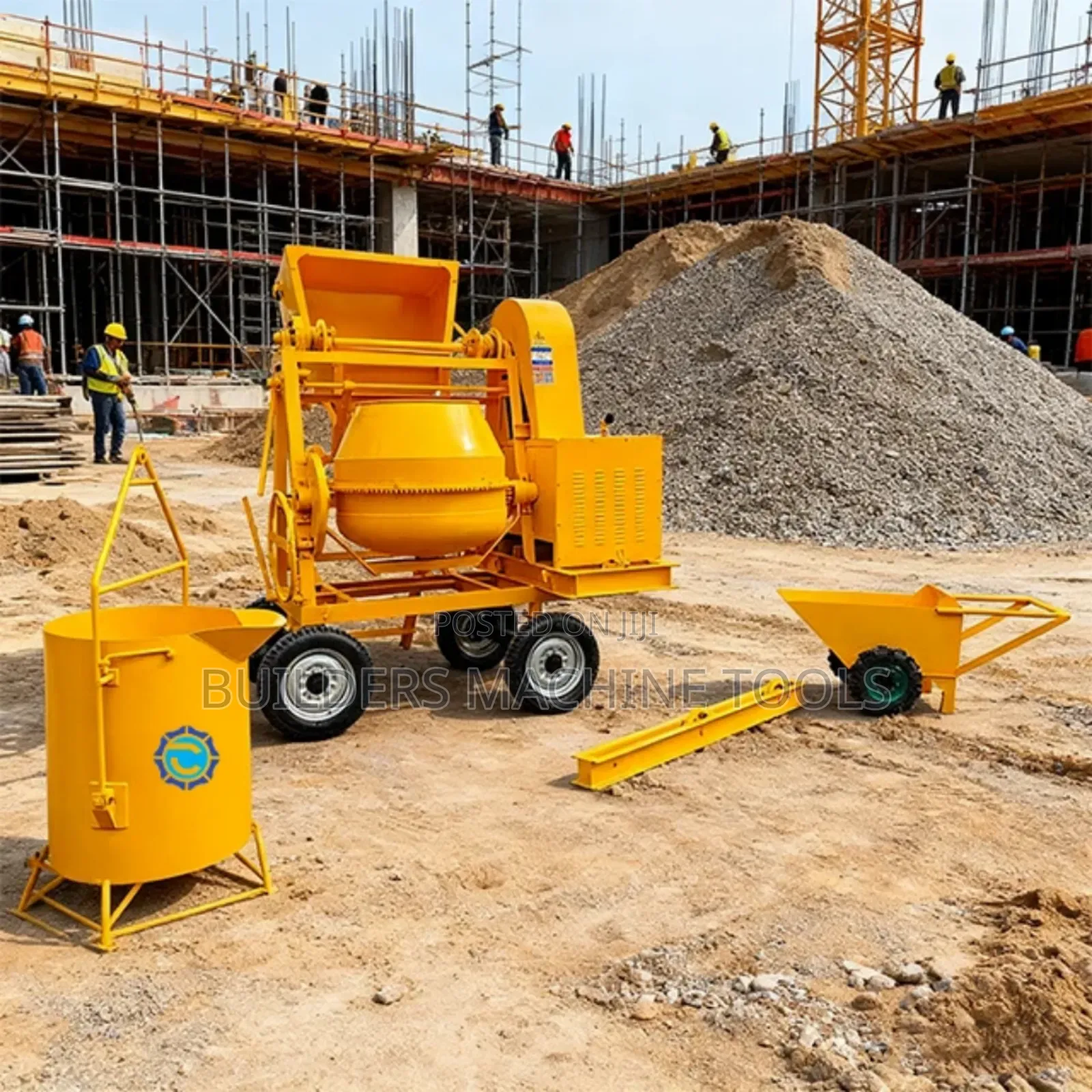 Concrete Mixer With Lifting Hoist