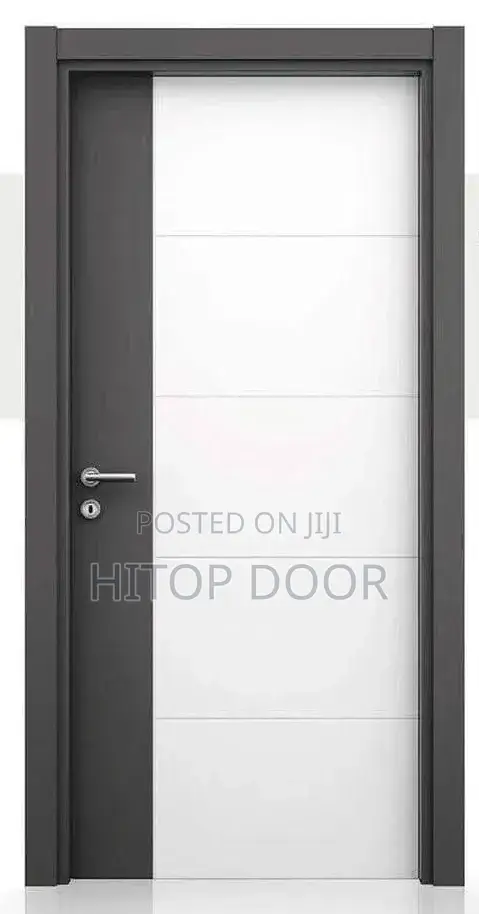 Expertly Finished HDF Door Off-White With Vertical Brown