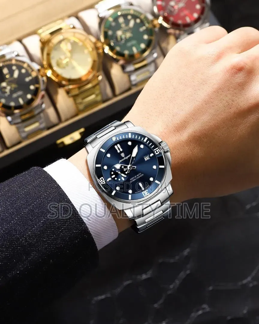 Poedagar Chronographic Waterproof Steel Watch