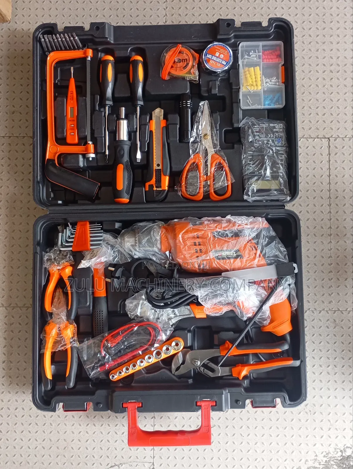 Electric Drill and Hand Tool Kit