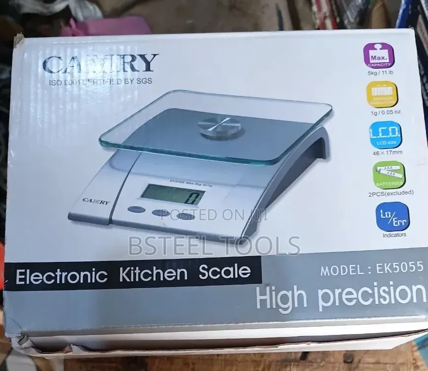 5kg Round Glass Top Digital Kitchen Scale – High Precision Food Scale