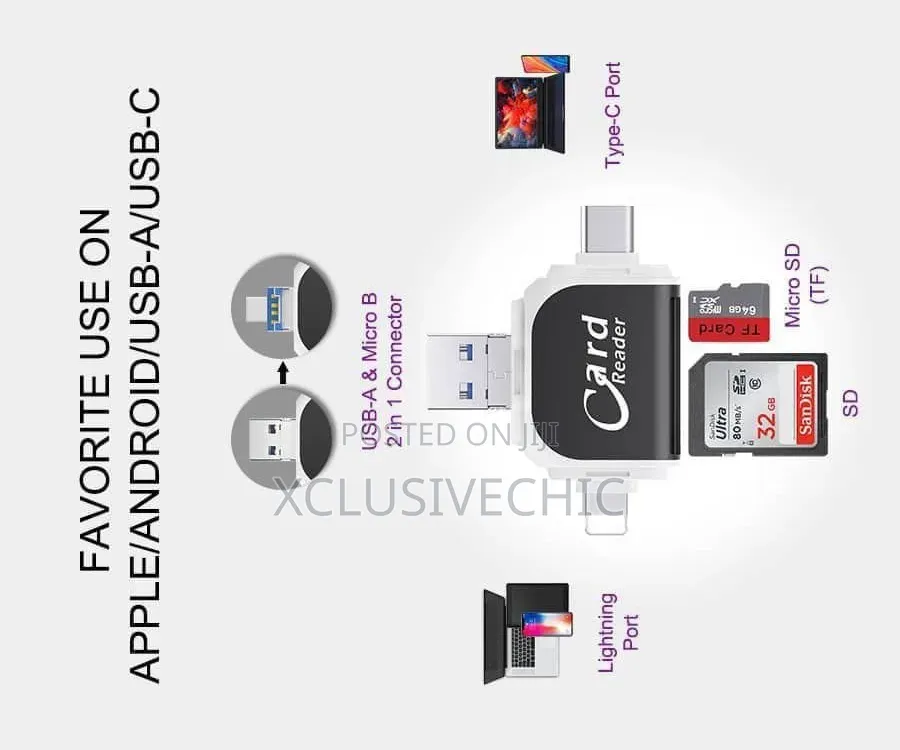 4 in 1 Otg Card Reader