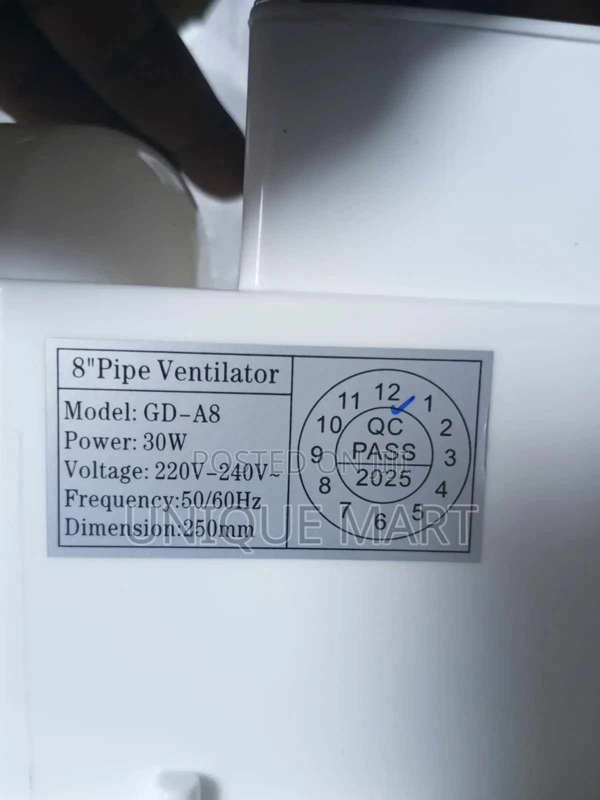 8" Ceiling Ventilator Exhaust Fan
