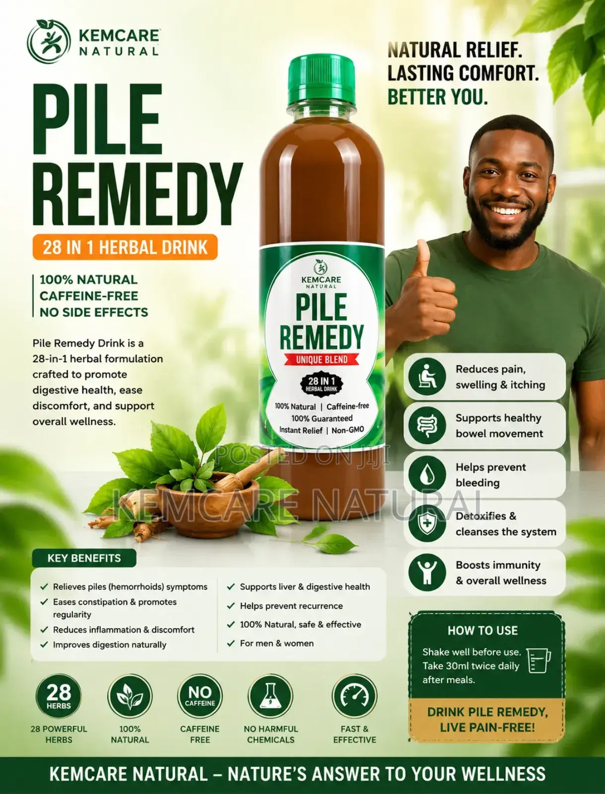 28-in-1 Kemcare Natural Pile Herbal Drink Rectum Elastricity