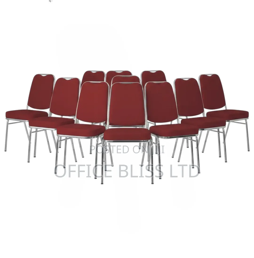 10 Pieces of Latest Premium- Banquet Chair (Stainless Leg) Red