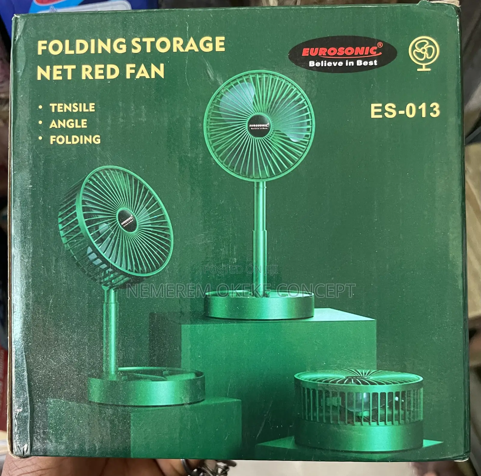 Folding Storage Net Red Fan