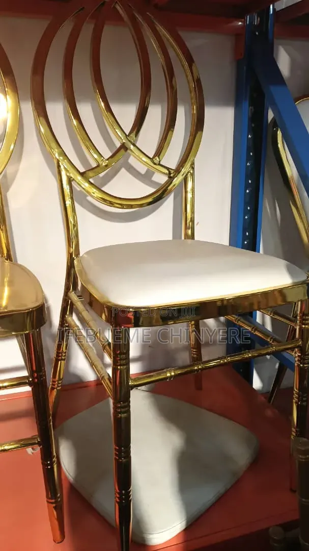 Cristal Gold and White Event Chair