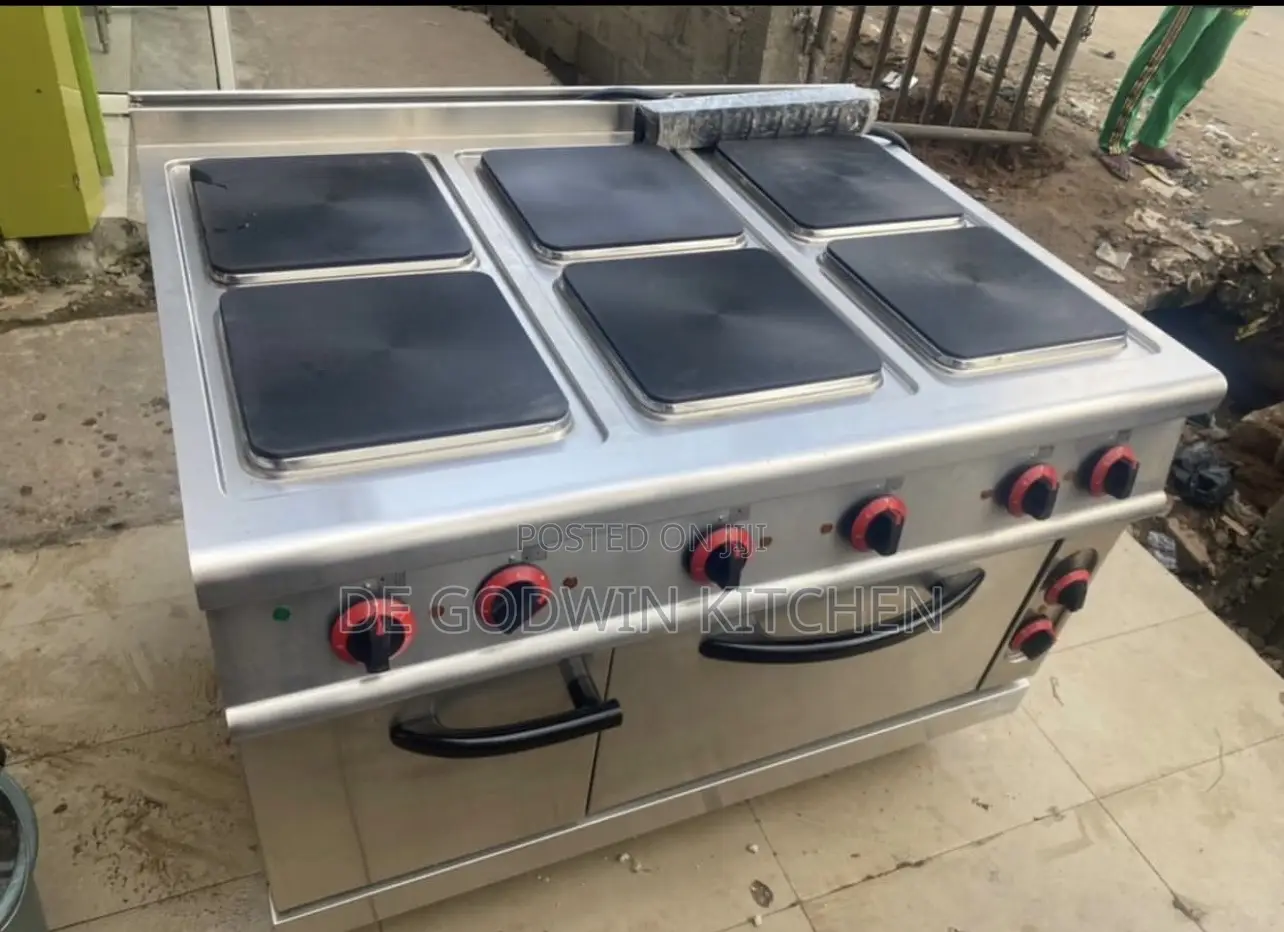Six Burners Electric Stainless Steel Cooker With Oven