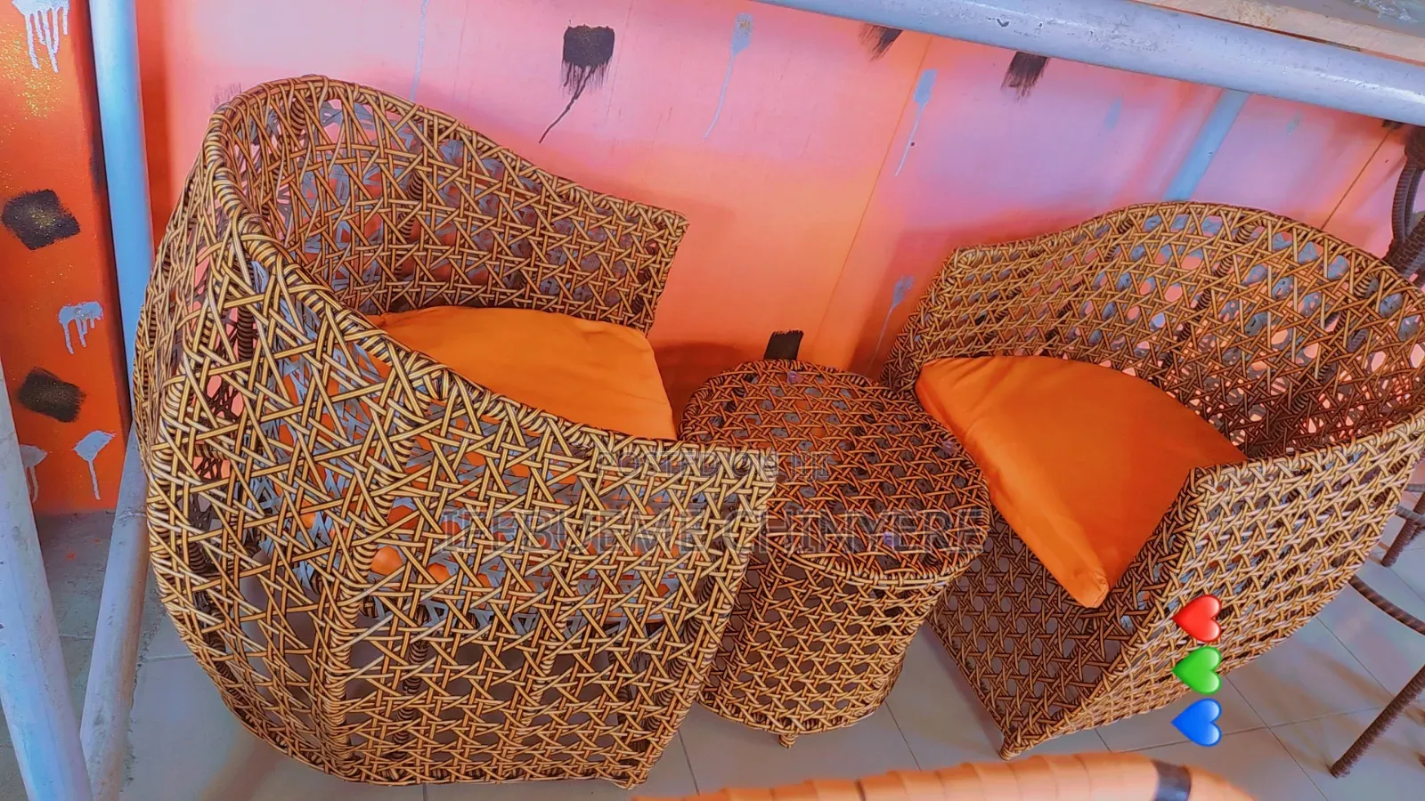 Canash Me And You Gold With Orange 🍊 Cushion