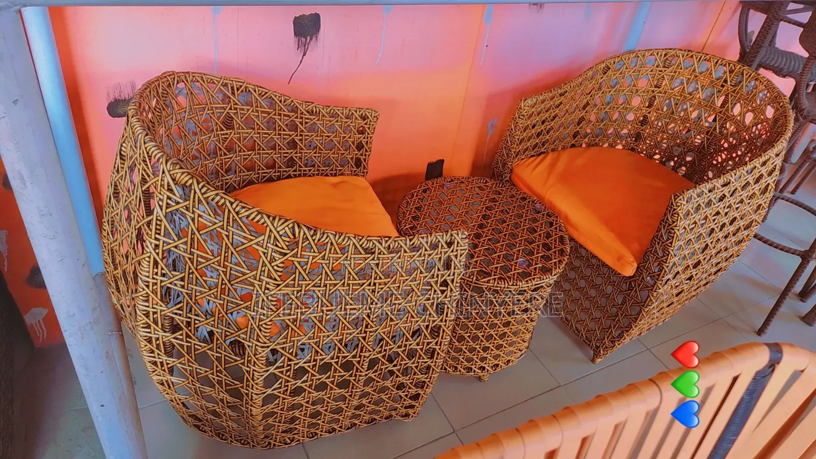 Canash Me And You Gold With Orange 🍊 Cushion