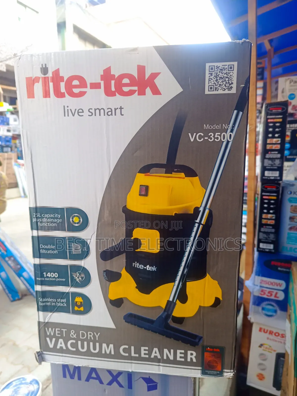 Rite-Tek 25l Wet Dry Electrical Vacuum Cleaner