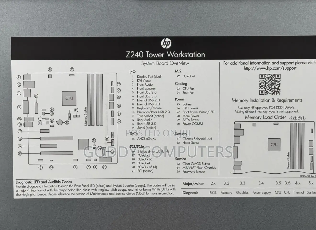 Desktop Computer HP Z240 16GB Intel Core i7 HDD 1T