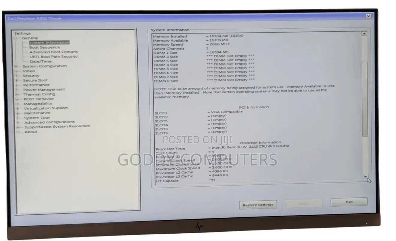 Desktop Computer Dell Precision 5820 32GB Intel Xeon HDD 1T