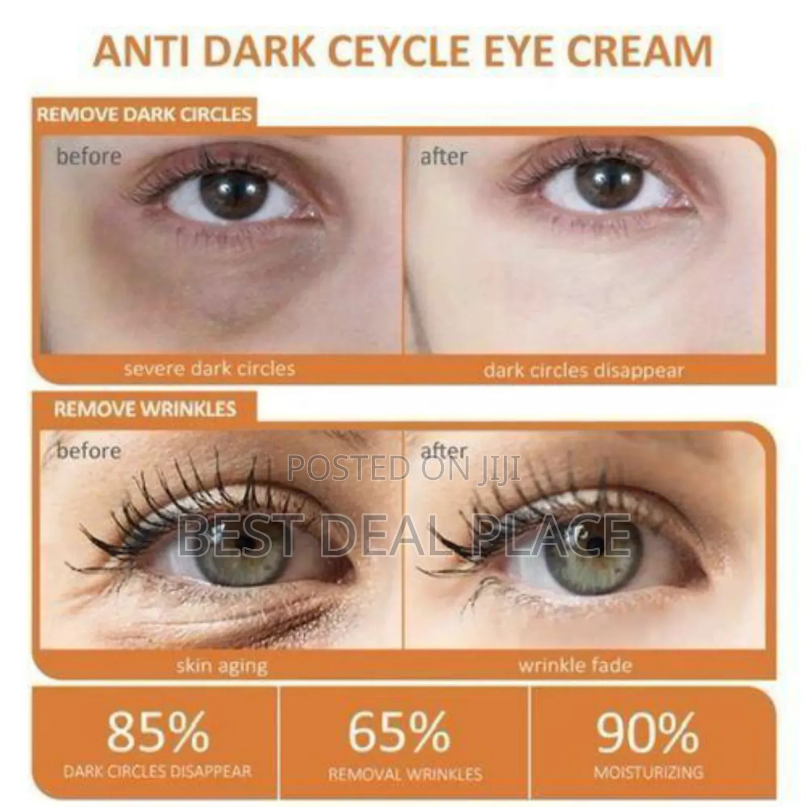 2pcs Eye Cream for Dark Circles Wrinkle Anti-Aging Smoot Treatment
