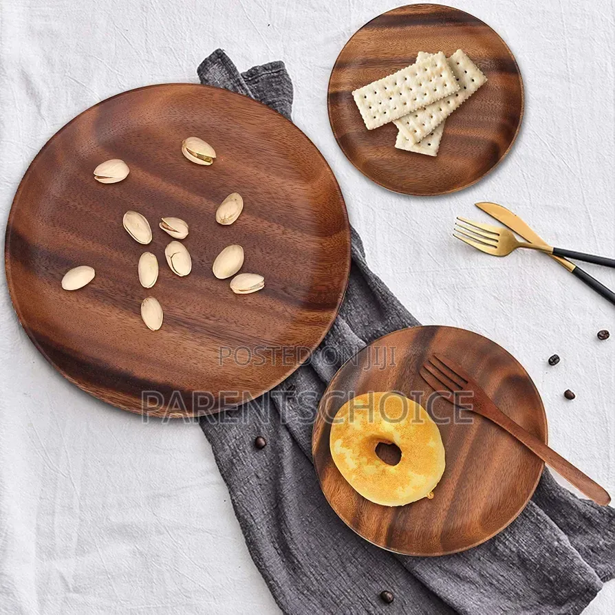 Acacia Wooden Dinner Plate- Small / Big