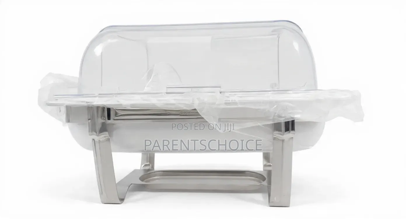 Stainless Steel Rectangular Chafing Dish With Glass Dome Lid
