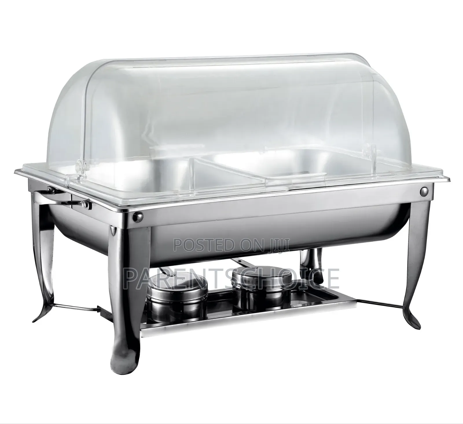 Stainless Steel Rectangular Chafing Dish With Glass Dome Lid