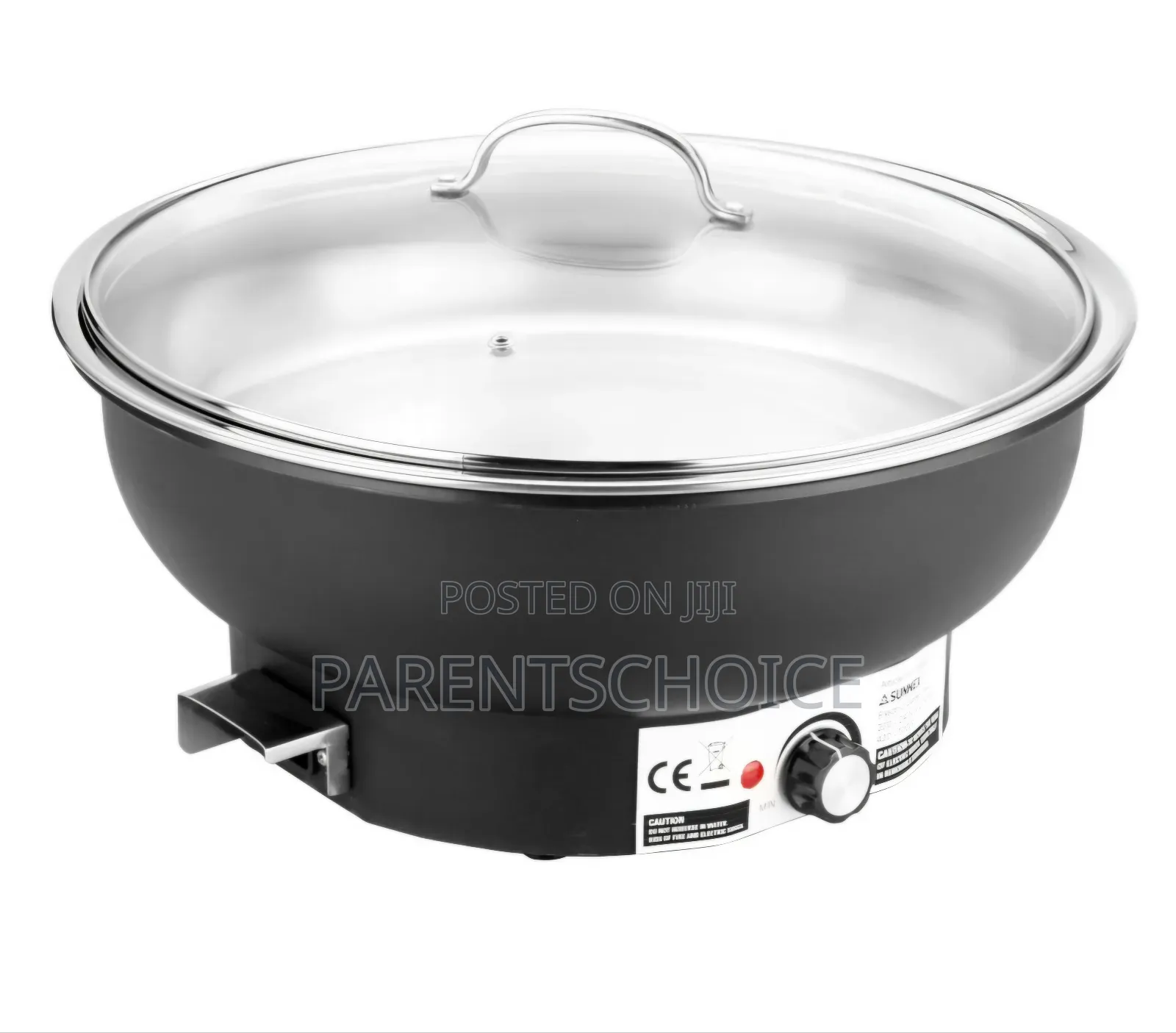 Sunnex Electric Black Chafing Dish With Glass Lid - 6litre