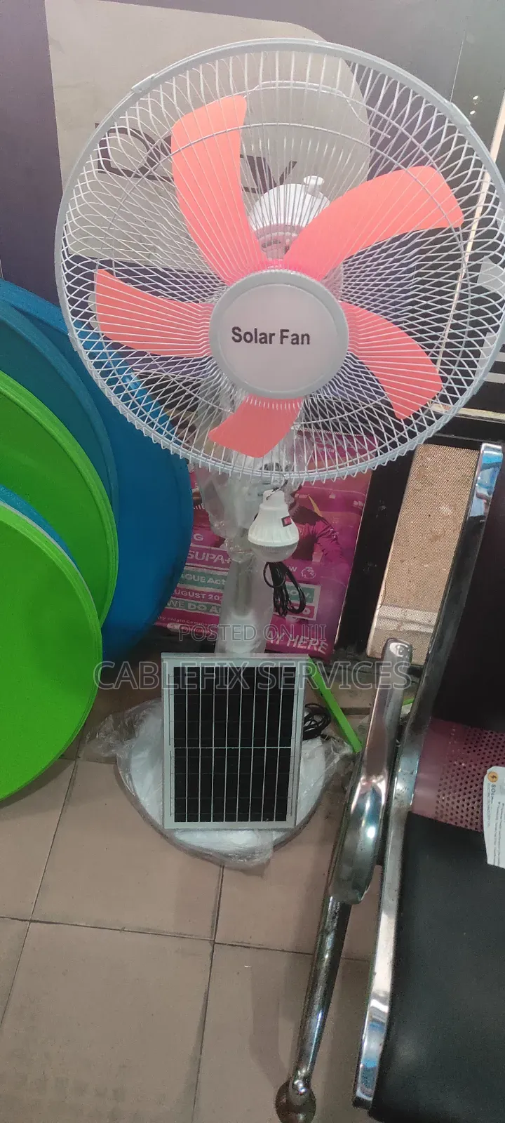 16" Solar Fan With Panels And Bulb