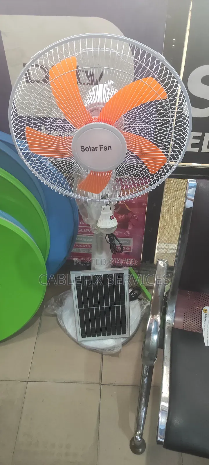 16" Solar Fan With Panels And Bulb