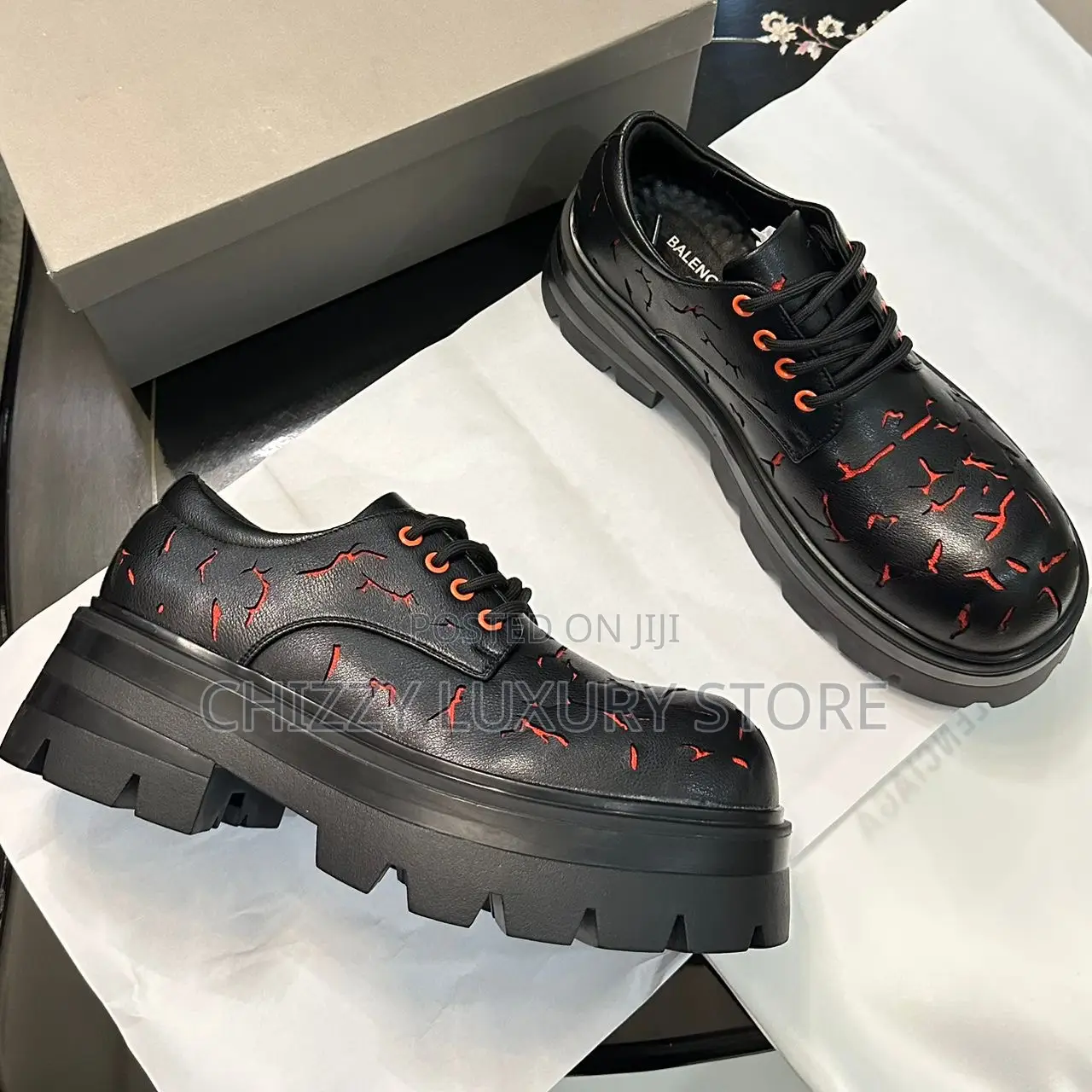 Balenciaga Quality Luxury Men Genuine Leather Shoe