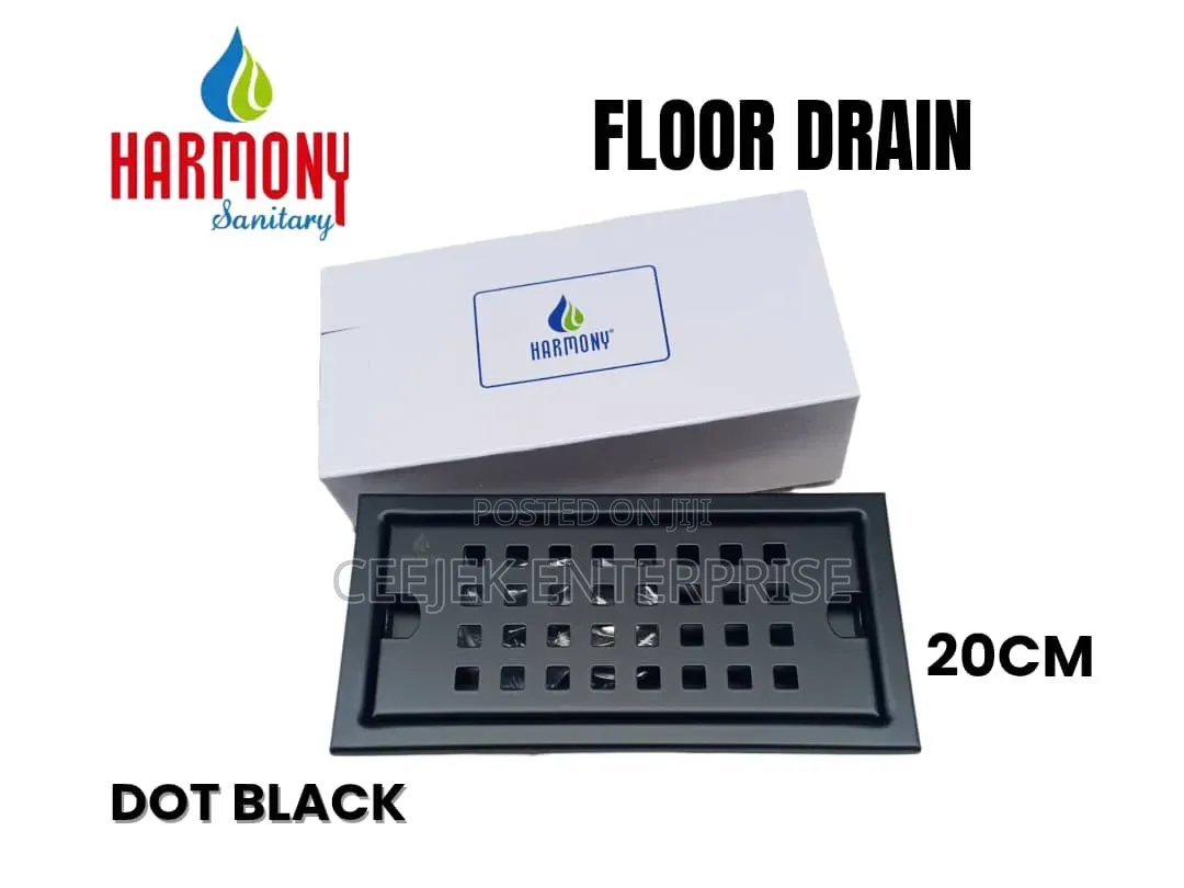 20cm Dot Black Floor Drain
