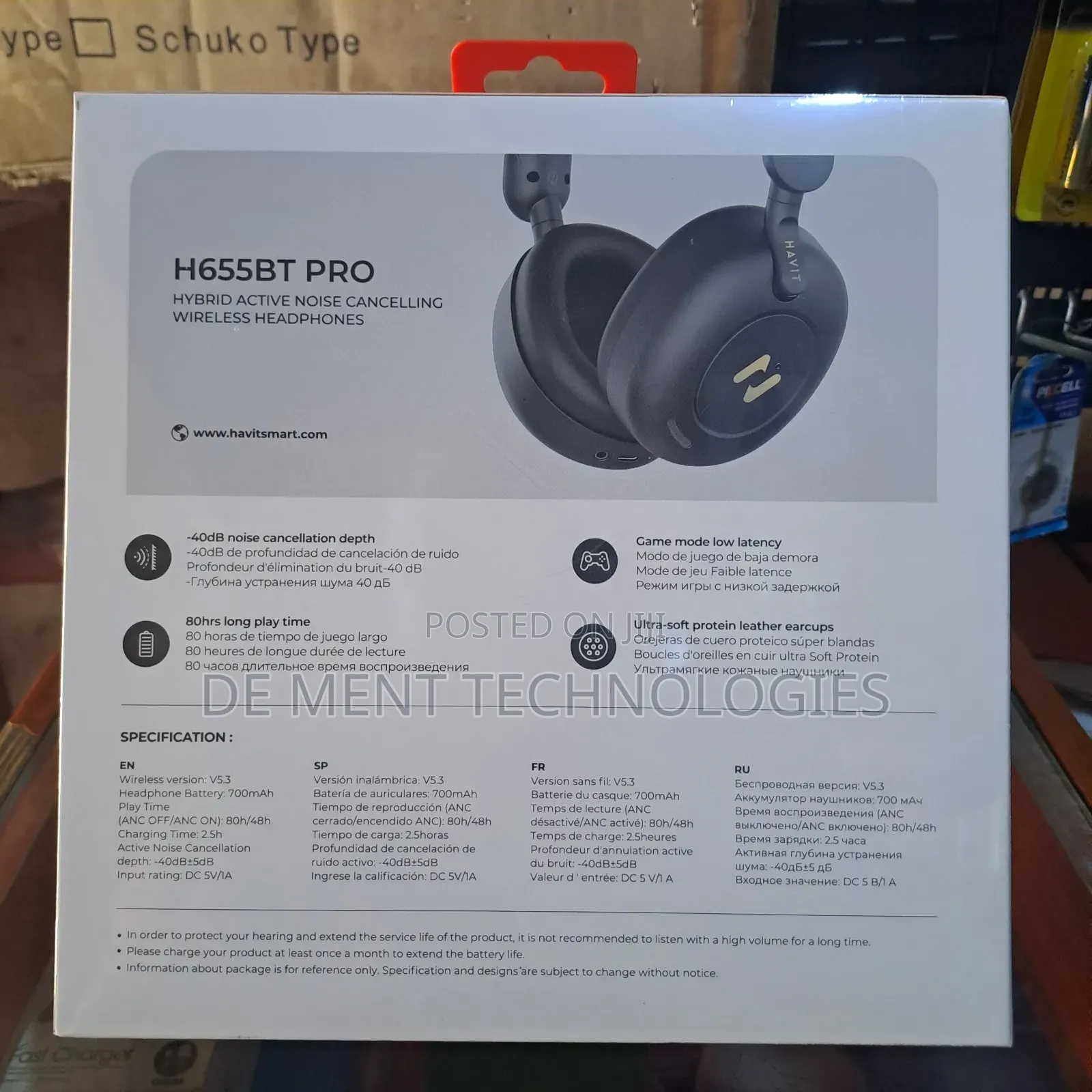 Havit H655bt Pro Hybrid Active Noise Cancelling Wireless Headphone