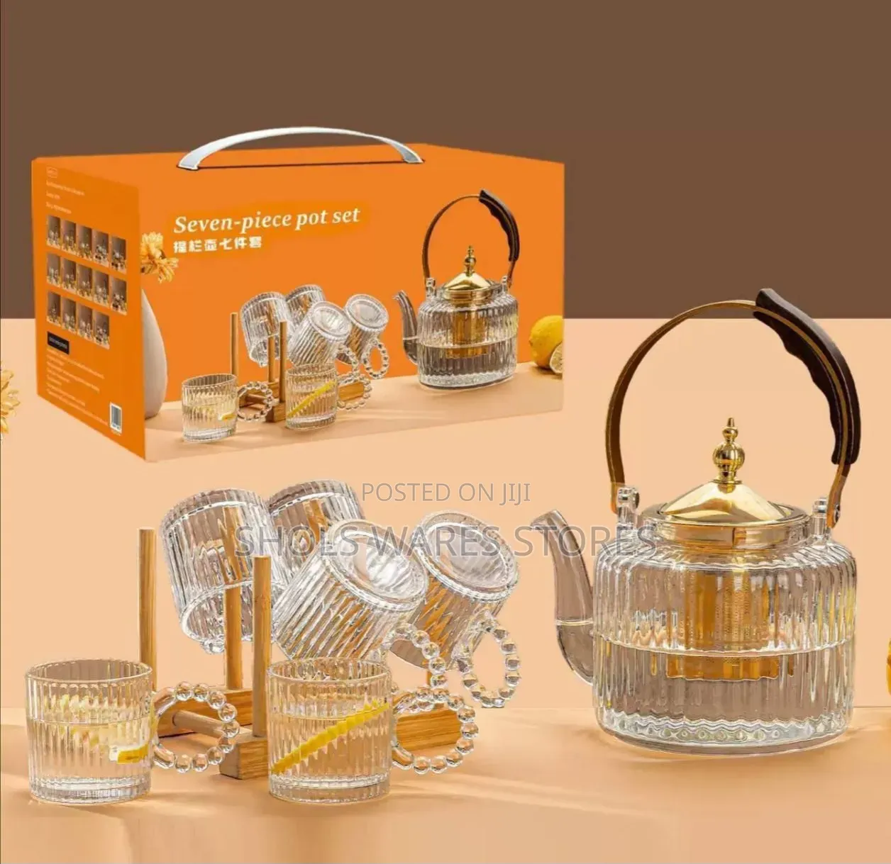 1000ml Teapot Set With 6pcs Teacups and a Stand