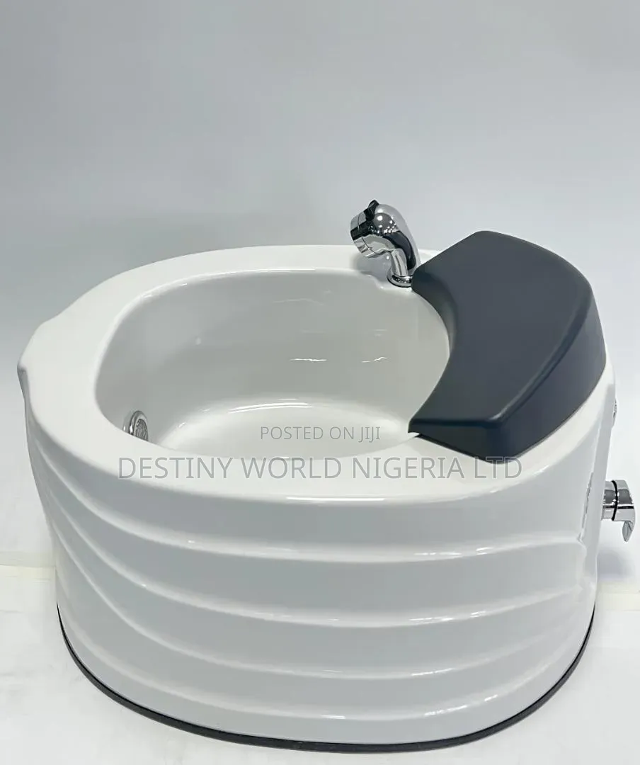 Modern White Acrylic Pedicure Foot Spa Basin.
