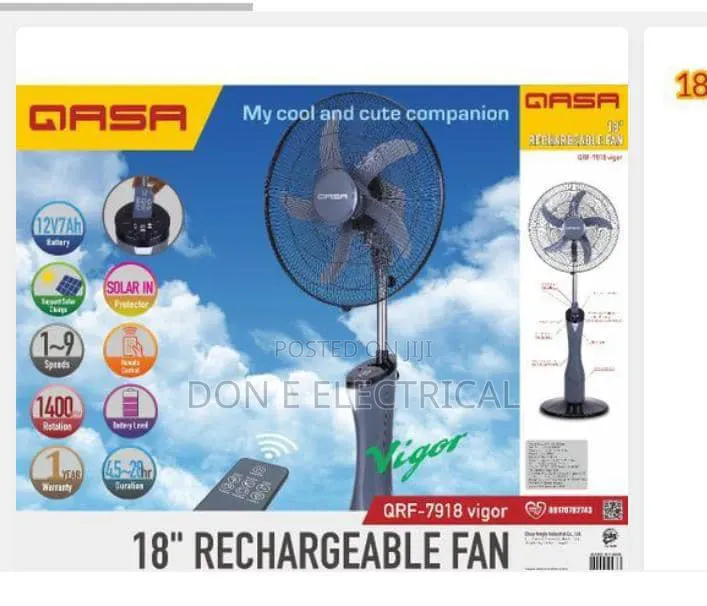 Gasa Rechargeable Standing Fan 18inches