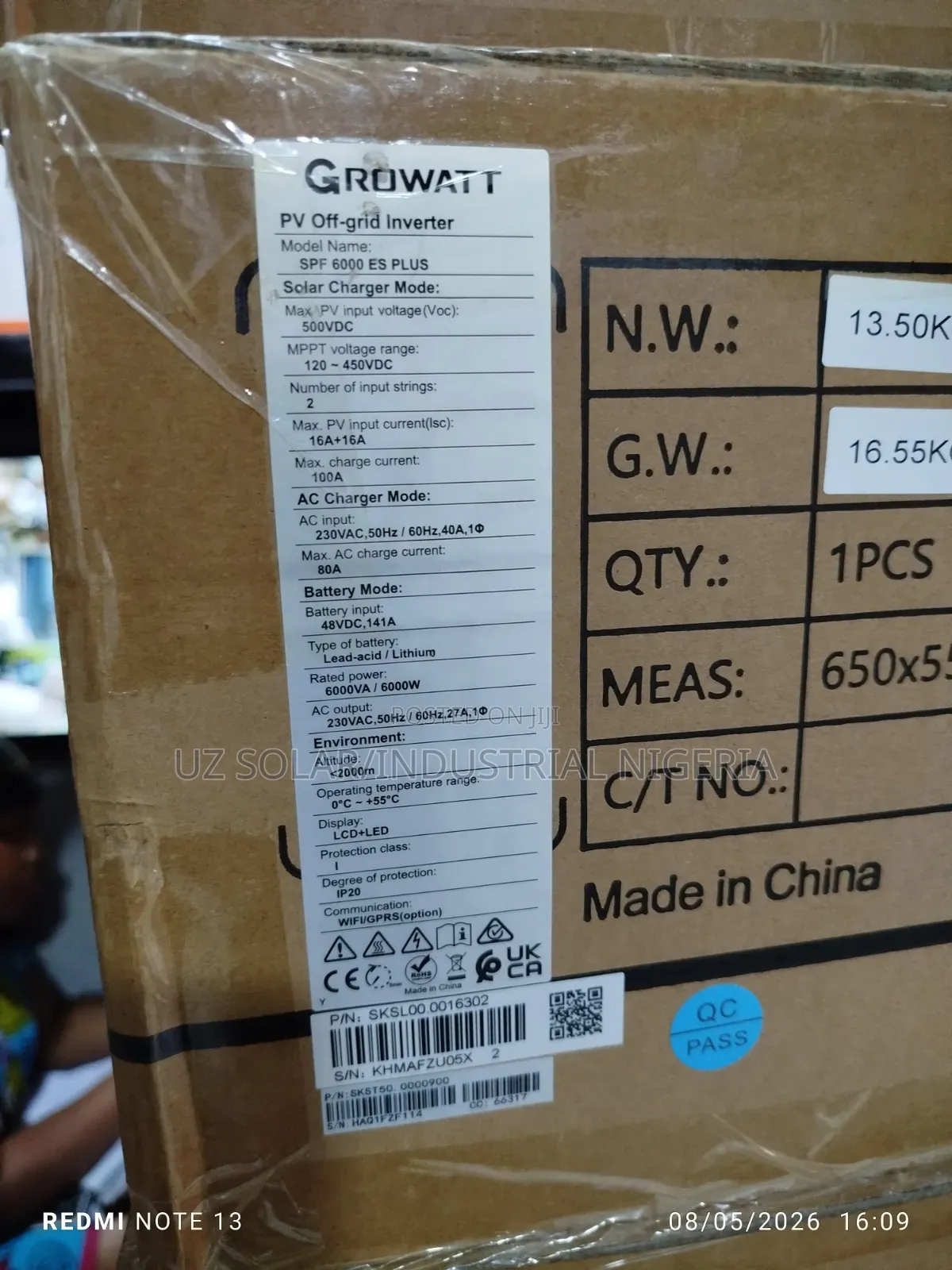 6kva Growatt Hybrid Inverter 48v