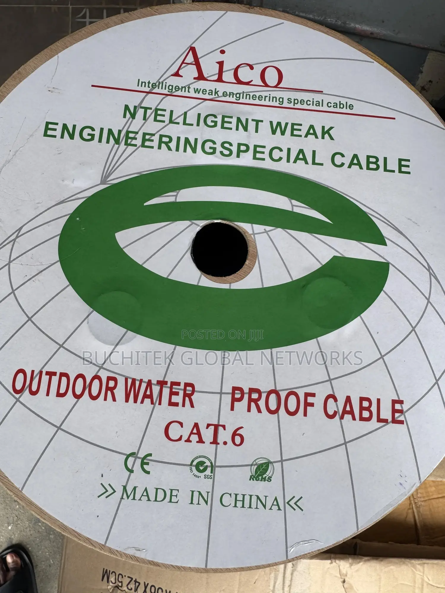 Aico 305m Pure Copper Outdoor Cat6a Network Cable