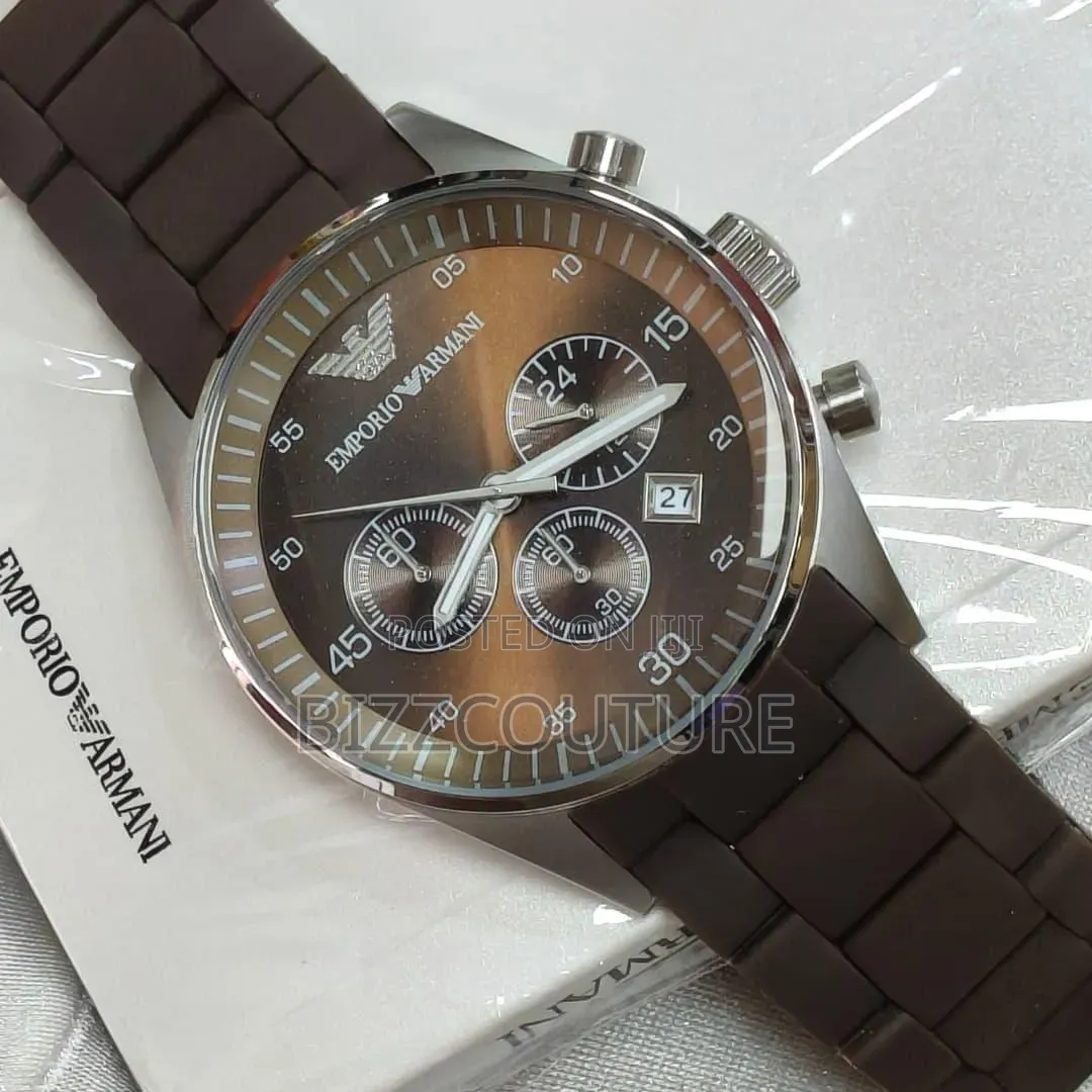 Original Emporio Armani Rubber Strap Watch Available in Store