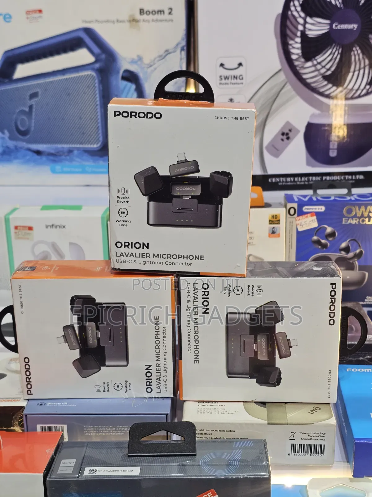 Porodo Orion Wireless Lavalier Mic | Type-C Lightning