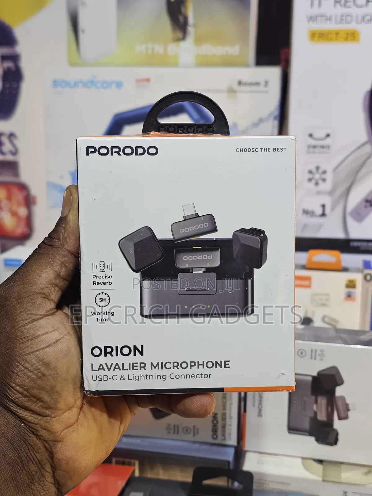 Porodo Orion Wireless Lavalier Mic | Type-C Lightning