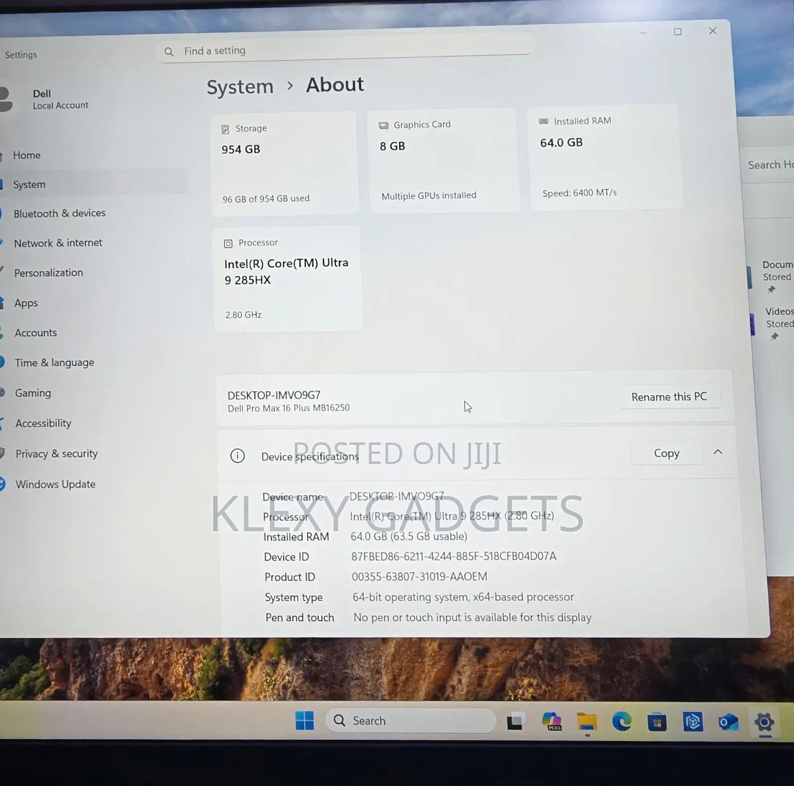 New Laptop Dell Pro Max 16 64GB Intel Core Ultra 9 SSD 1T