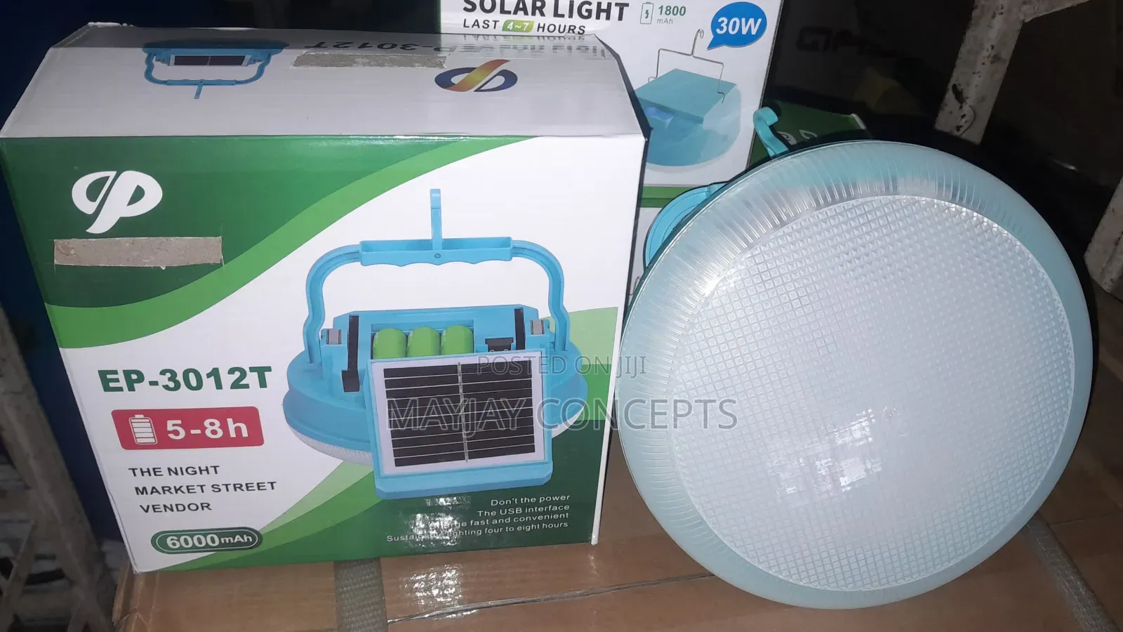 Rechargeable Solar Light With Usb 6000mah Battery Lamp With Panel
